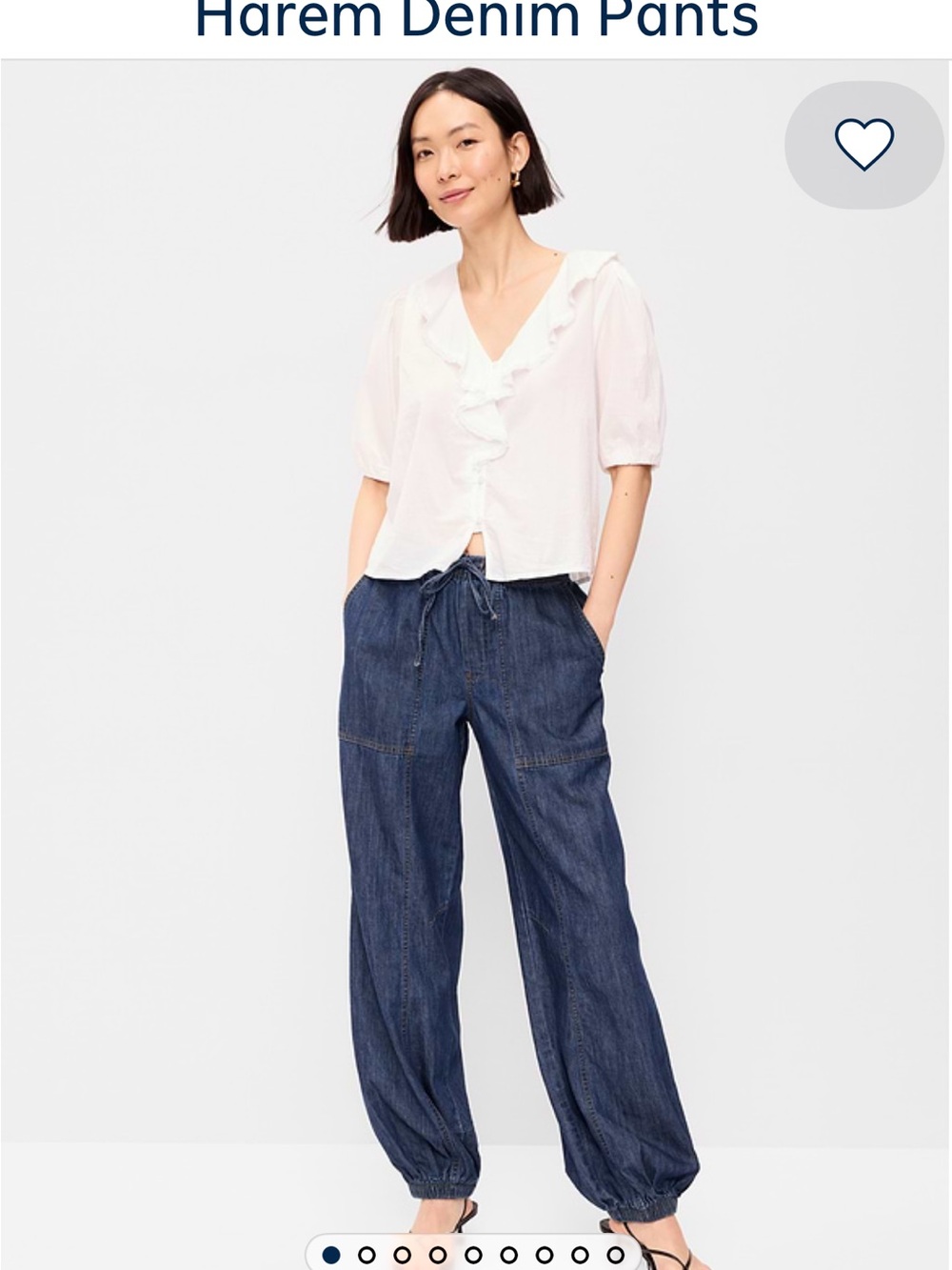 Old Navy Women's Mid-rise Pull-On Utility Harem Denim Pants